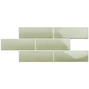 London Sage Glossy 3x8.7 Ceramic  Tile
