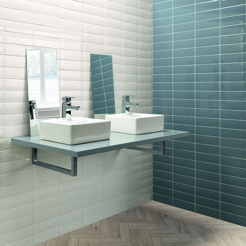 London Victoria White Glossy 3x8.7 Ceramic  Tile