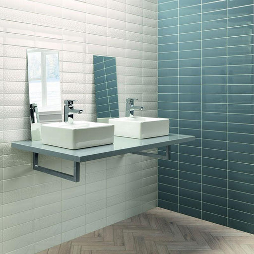 London Victoria White Glossy 3x8.7 Ceramic  Tile