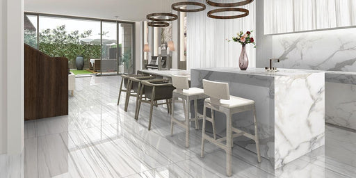 Maestro Carrara Zebrino Polished 30x30 Porcelain  Tile