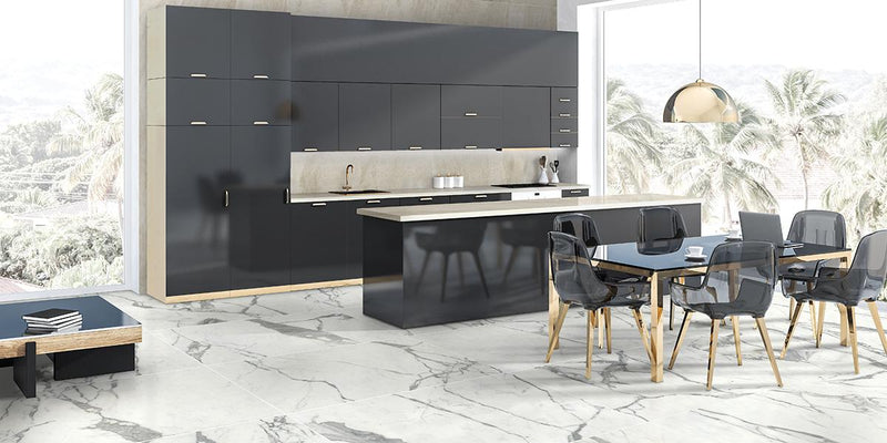 Maestro White Statuario Polished 30x60 Porcelain  Tile