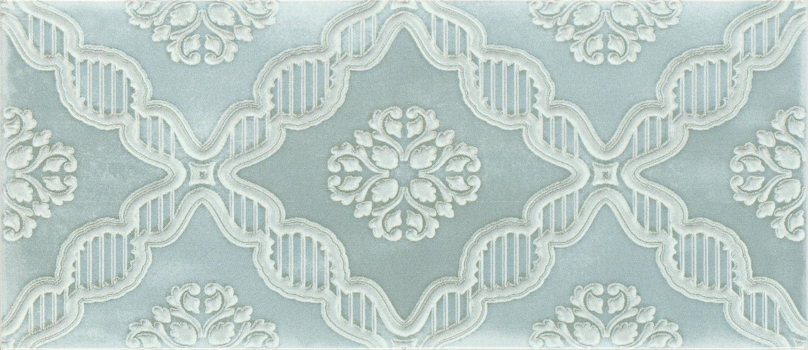 Maiolica Chantilly Macrame Aqua Glossy 4x10 Ceramic  Tile