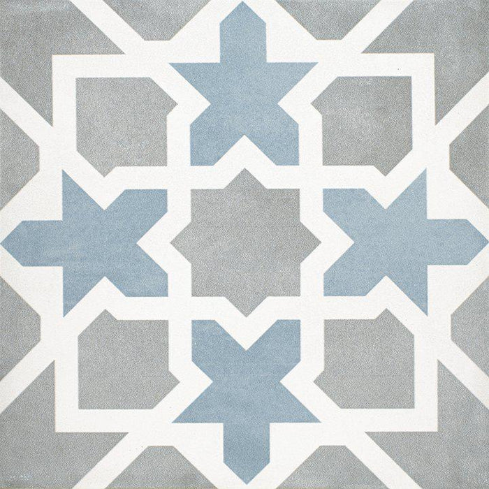 Maiolica Floor Pattern Tender Gray Matte 8x8 Gres Stoneware  Tile