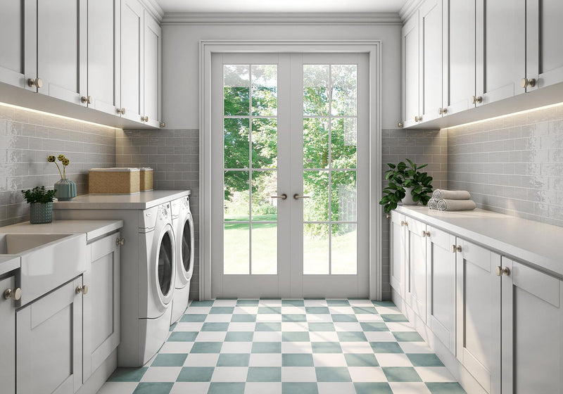 Maiolica Floor White Matte 8x8 Gres Stoneware  Tile