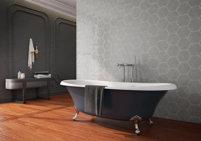 Maiolica Tender Gray Glossy 7x8 Ceramic  Tile