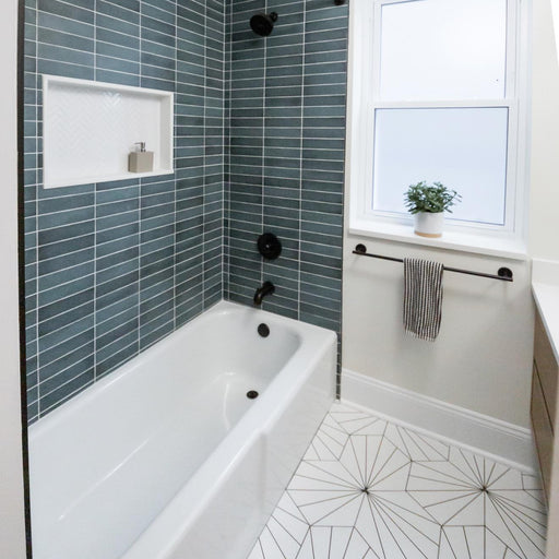 Makoto Arashi Blue Matte 2.5x10 Ceramic  Tile