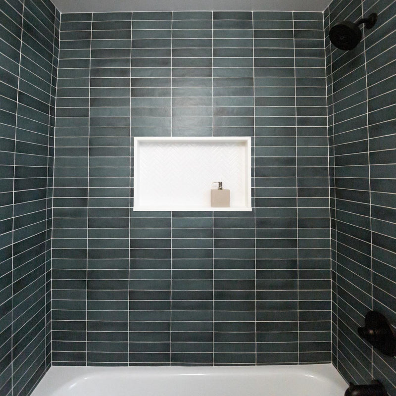 Makoto Arashi Blue Matte 2.5x10 Ceramic  Tile