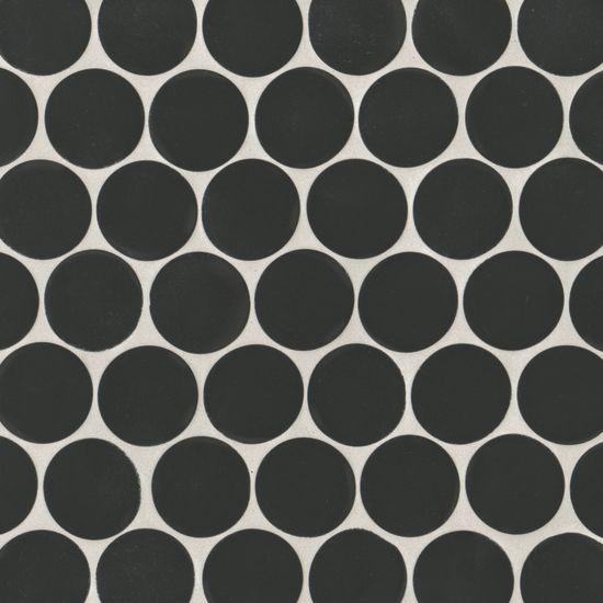 Makoto Kuroi Black 2x2 Pennyround Matte Porcelain  Mosaic