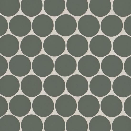 Makoto Midori Green 2x2 Pennyround Matte Porcelain  Mosaic
