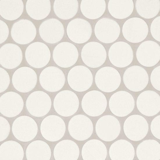 Makoto Shoji White 2x2 Pennyround Matte Porcelain  Mosaic