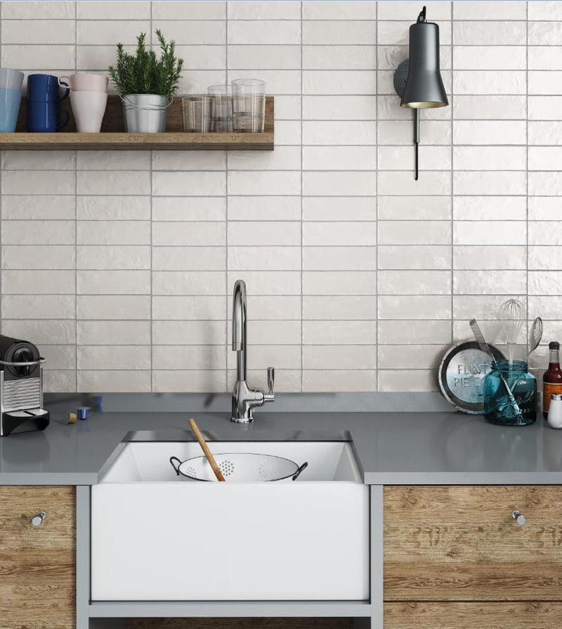 Mallorca White 2x8 Ceramic  Tile