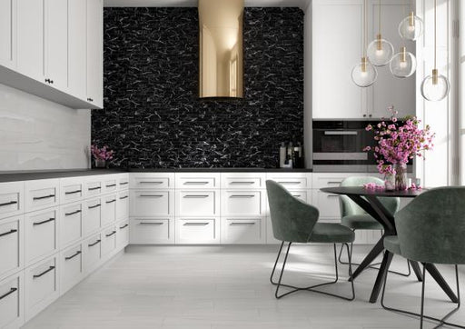 Marble Ordino Marquina Matte 3.20x17.50 Porcelain  Tile