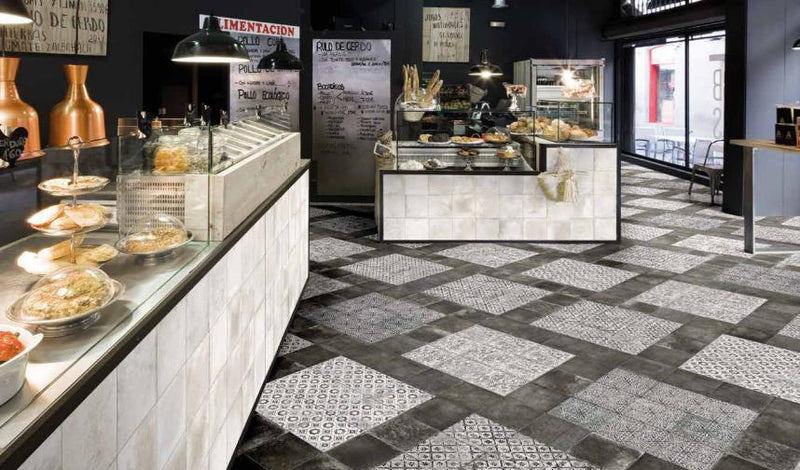 Mariner Maioliche Cementine Bianco 8x8 Porcelain  Tile