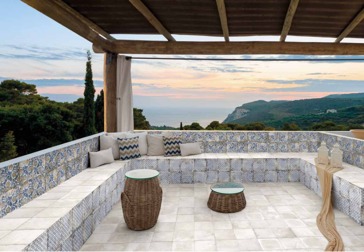 Mariner Maioliche Cementine Blue 01 8x8 Porcelain  Tile