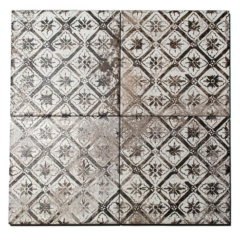 Mariner Maioliche Cementine Nera 08 8x8 Porcelain  Tile