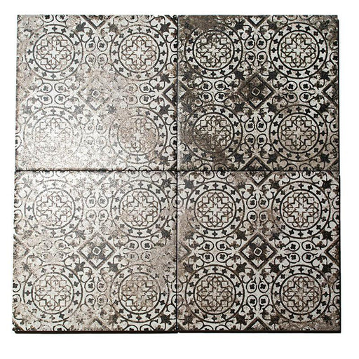 Mariner Maioliche Cementine Nera 09 8x8 Porcelain  Tile