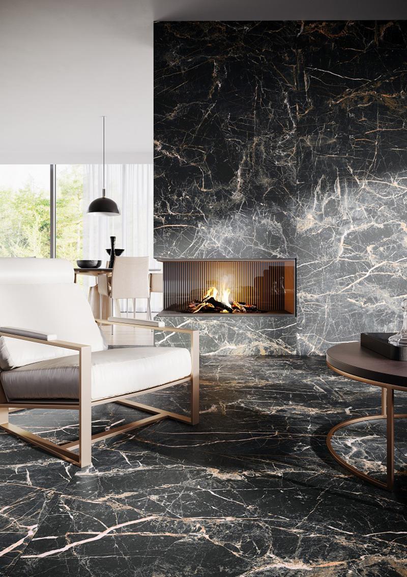 Markina Gold Polished 24x48 Porcelain  Tile