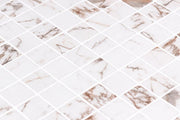 Marmoreal Habana Gold Calacatta 1x1 Square Matte Glass  Mosaic