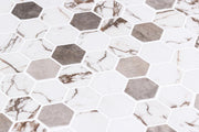 Marmoreal Umber Gold Calacatta 1x1 Hexagon Matte Glass  Mosaic