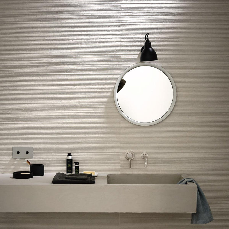 Materika Off White Linear Textured 16x48 Ceramic  Tile