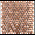 Metals Rose Gold Pennyround Brushed Mixed  Mosaic