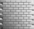 Metals Silver Rectangle Brushed Mixed  Mosaic