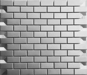 Metals Silver Rectangle Brushed Mixed  Mosaic