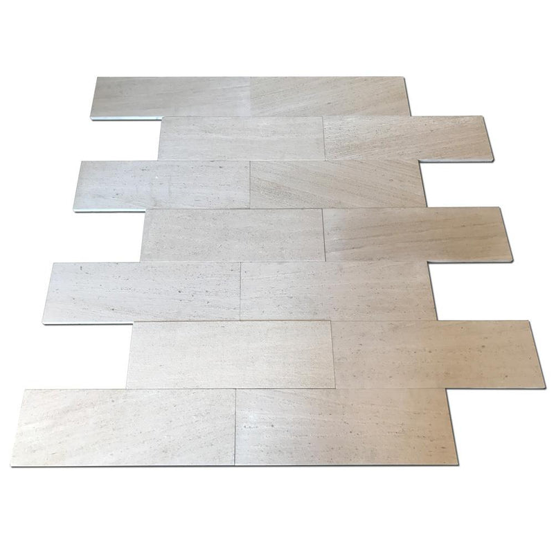 Mocha Cream Limestone Tile 8x24 Brushed