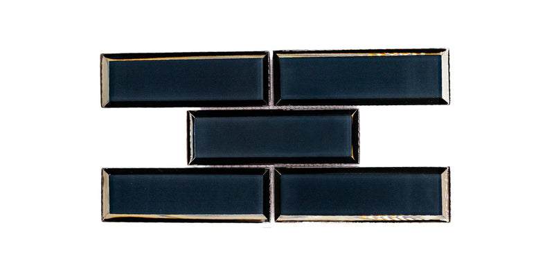 Modern Mosaic Brick Blue 2x6 Subway  Glass