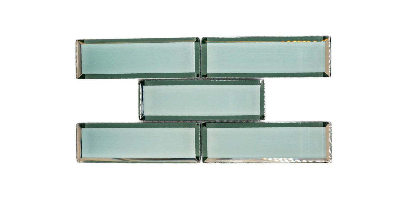 Modern Mosaic Brick Green 2x6 Subway  Glass