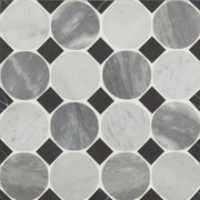 Modni Cool Blend Pennyround Honed Marble  Mosaic