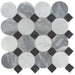 Modni Cool Blend Pennyround Honed Marble  Mosaic