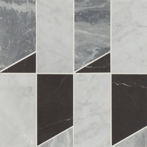Modni Cool Blend Rectangle Honed Marble  Mosaic
