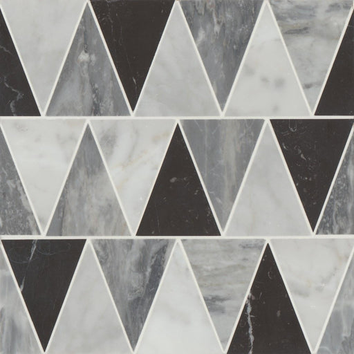Modni Cool Blend Triangle Honed Marble  Mosaic