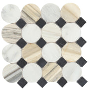 Modni Warm Blend Pennyround Honed Marble  Mosaic