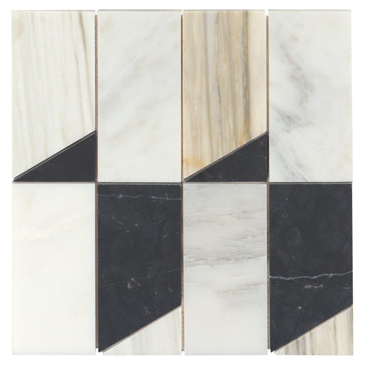 Modni Warm Blend Rectangle Honed Marble  Mosaic