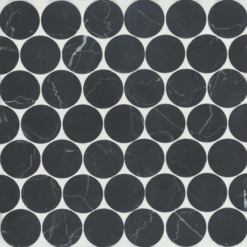Monet Nero Marquina Honed Marble  Mosaic