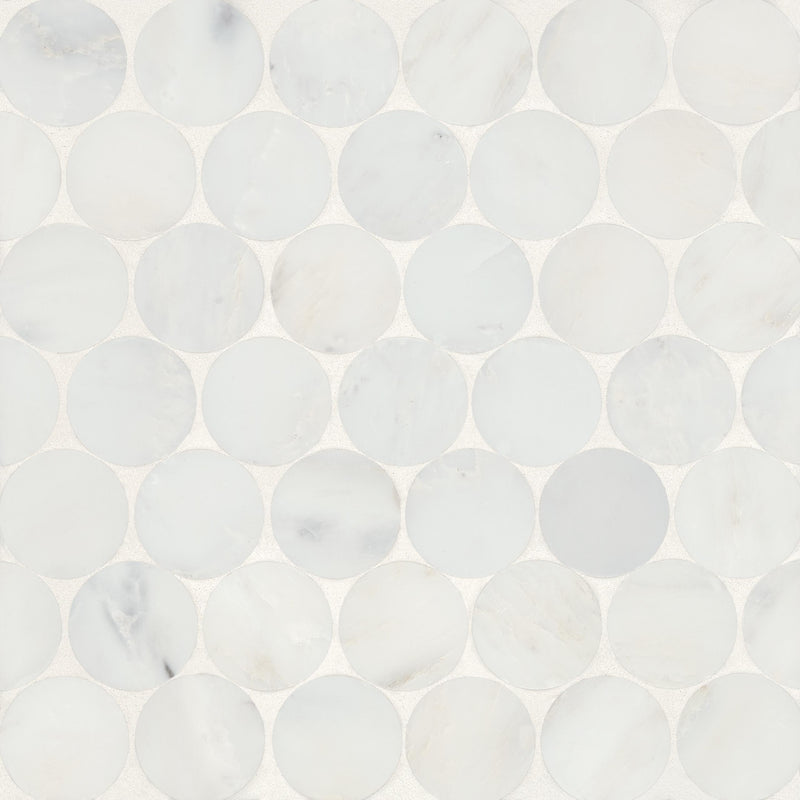 Monet Oriental White Honed Marble  Mosaic