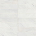 Monet Oriental White Marble Tile 2x8 Honed   3/8 inch
