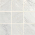 Monet Oriental White Marble Tile 4x4 Honed   3/8 inch