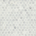 Monet Oriental White Pennyround Honed Marble  Mosaic