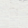 Monet Oriental White Rectangle Honed Marble  Mosaic