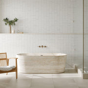 Monet Oriental White Rectangle Honed Marble  Mosaic