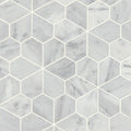 Monet White Carrara Flower Honed Marble  Mosaic
