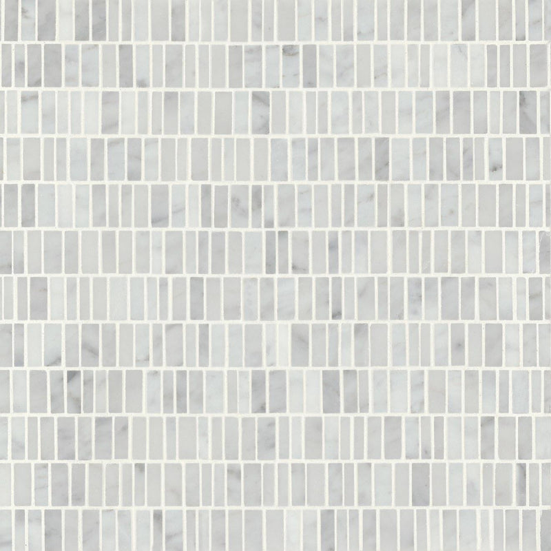 Monet White Carrara Honed Marble  Mosaic