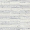 Monet White Carrara Rectangle Honed Marble  Mosaic