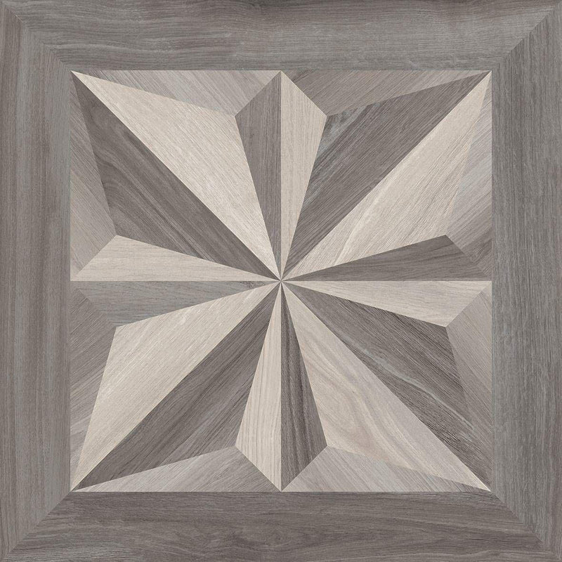Mood Wood Deco 1 Grey White Matte 24x24 Porcelain  Tile