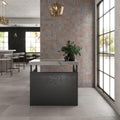 Moroccan Concrete Aziza Blue Gray 3x3 Square Matte Ceramic  Mosaic