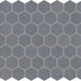Moroccan Concrete Blue Gray 1.5x1.5 Hexagon Matte Ceramic  Mosaic