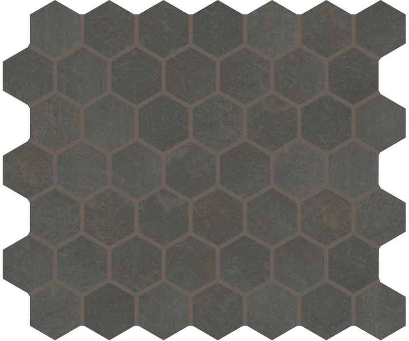 Moroccan Concrete Charcoal 1.5x1.5 Hexagon Matte Ceramic  Mosaic